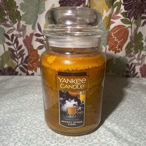 New and Never Burned 22oz Large Yankee Candle Spooky Spider Cider